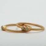 Fancy Stone Mugaputube Bangle with Apple Green Stone