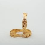 Very Beautiful Fancy Design Bangles / With Pear Shaped Meenakari /white Gold Polish